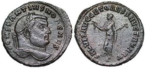 Constantius I
                      SALVIS AVGG ET CAESS AVCTA KART Carthage 28a