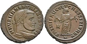 Maxentius SALVIS
                      AVGG ET CAESS FEL KART Carthage 51a