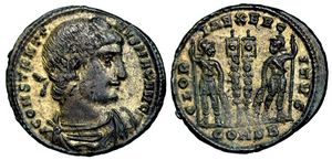 Constantine I
                    GLORIA EXERCITVS Constantinople 59