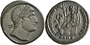 Constantine I
                    CONSTANTINIANA DAFNE Constantinople anepigraphic
                    eyes to heavens
