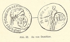 a bronze coin of
                              Domitian (81-96AD) countermarked during
                              the monetary reform of Philip IV, ruler of
                              Spain.