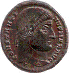 Constantine the Great head with diadem (plain,
                    rosette, pearl) RIC 30