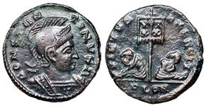 Constantine I VIRTVS EXERCIT London 186