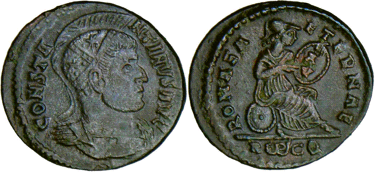 ROMAE AETERNAE coin from Constantine the
            Great