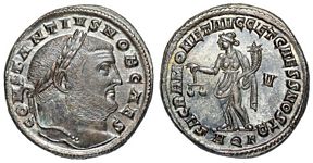 Constantius I SACRA MONET AVGG ET CAESS NOSTR from
                Aquileia