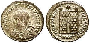 Constantine II
                      PROVIDENTIAE CAESS Antioch 73