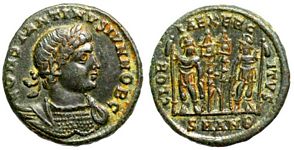 Constantine II GLORIA EXERCITVS Antioch 87