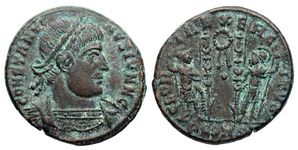 Constantine II GLORIA
                      EXERCITVS Arles 371