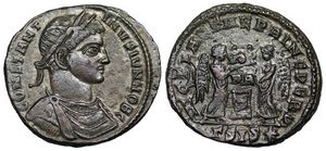 Constantine II
                        VICT•LAETAE PRINC PERP Siscia Bikic-Do hoard
                        #387