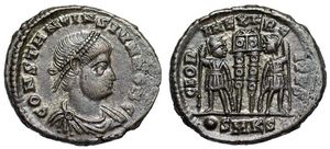 Constantine II GLORIA EXERCITVS Cyzicus 98