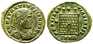 Constantine II
                      PROVIDENTIAE CAESS Heraclea 107