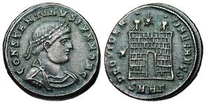 Constantine II
                        PROVIDENTIAE CAESS Heraclea 107