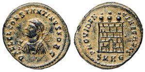 Constantine II
                        PROVIDENTIAE CAESS Heraclea 32