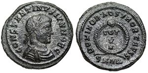 Constantine II
                      DOMINOR • NOSTROR • CAESS VOT V ✶ RIC VII Heraclea
                      63