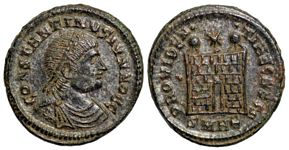 Constantine II
                      PROVIDENTIAE CAESS Heraclea 96