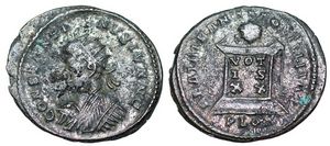 Constantine II BEAT
                      TRANQLITAS RIC VII London 284
