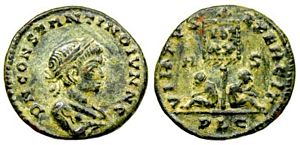 Constantine II VIRTVS EXERCIT Lyons 113
