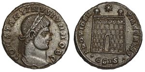 Constantine II PROVIDENTIAE CAESS campgate
                      Siscia 202