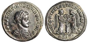 Constantine II
                      VICTORIAE LAETAE PRINC PERP Siscia 72
