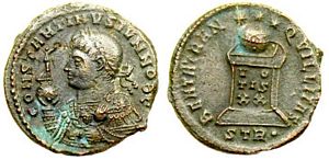 Constantine II BEATA TRANQVILLITAS Trier 353