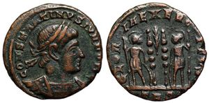 Constantine II GLORIA EXERCITVS Trier 556