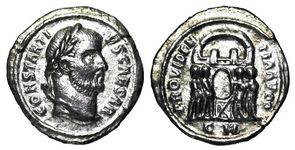 Constantius I
                        PROVIDENTIA AVGG argenteus Antioch 4