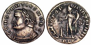 Constantius I GENIO
                        POPVLI ROMANI Lyons 166
