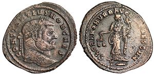Constantius I SACRA
                      MONET VRB AVGG ET CAESS NN Rome 99a