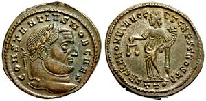 Constantius I SACRA MONET AVGG ET CAESS
                        NOSTR Ticinum 44