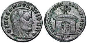 Constantius I
                        MEMORIA DIVI CONSTANTI Ticinum 97