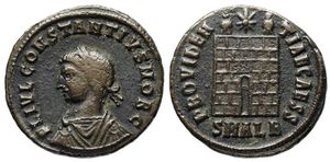 Constantius II
                      PROVIDENTIAE CAESS Alexandria 37