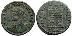 Constantius II
                      PROVIDENTIAE CAESS Alexandria 52