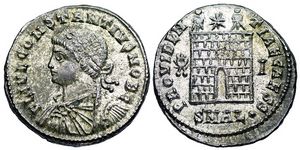 Constantius II
                      PROVIDENTIAE CAESS Alexandria 56