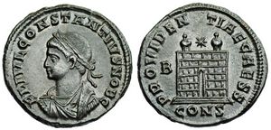 Constantius
                        II PROVIDENTIAE CAESS Constantinople 21
                        campgate