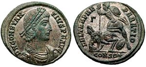 Constantius II
                      FEL TEMP REPARATIO Constantinople 81 fallen
                      horseman