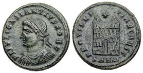 Constantius II
                      PROVIDENTIAE CAESS Heraclea 84 campgate