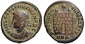 Constantius II
                      PROVIDENTIAE CAESS Nicomedia 124