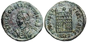 Constantius II
                      PROVIDENTIAE CAESS Siscia 203