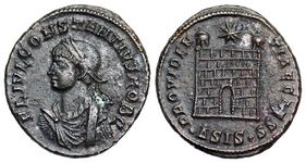 Constantius II
                      PROVIDENTIAE CAESS Siscia 203