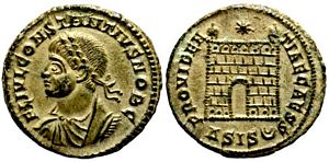 Constantius II PROVIDENTIAE CAESS Siscia 217