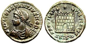 Constantius II
                      PROVIDENTIAE CAESS Siscia 217