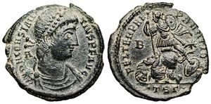 Constantius
                        II FEL TEMP REPARATIO Thessalonica 134 fallen
                        horseman