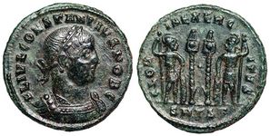 Constantius II
                      GLORIA EXERCITVS Thessalonica 200
