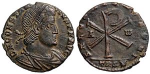 Constantius II SALVS AVG NOSTRI Trier 332
                        Revolt of Poemenius