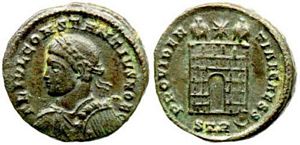 Constantius II PROVIDENTIAE CAESS Trier 480