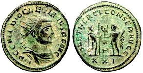 Diocletian IOV ET HERCV CONSER AVGG Antioch
                        323