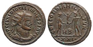 Diocletian
                      CONCORDIA MILITVM RIC V Heraclea 284