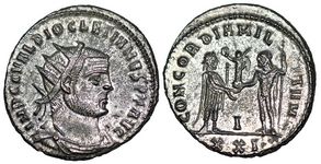 Diocletian
                      CONCORDIA MILITVM RIC V Heraclea 322