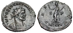 Diocletian PAX AVGGG
                        London 9 issued by Carausius