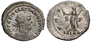 Diocletian PAX AVGGG
                      London 9 issued by Carausius